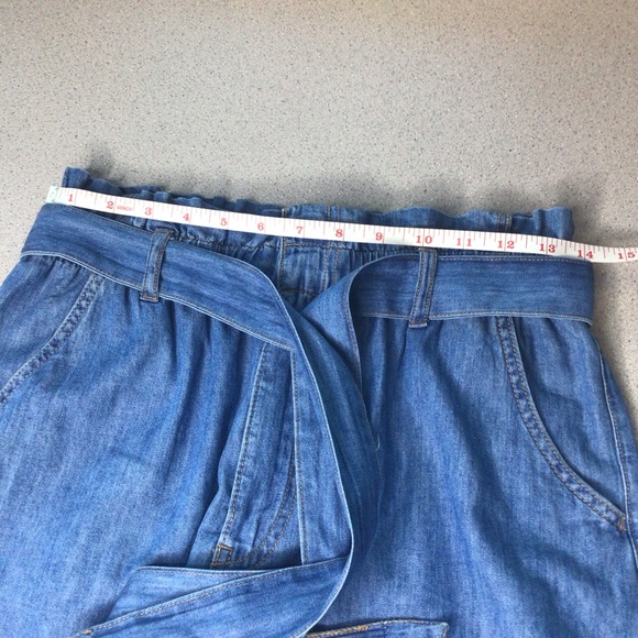 H&M High waist tie chambray denim shorts size 6 - Picture 11 of 11